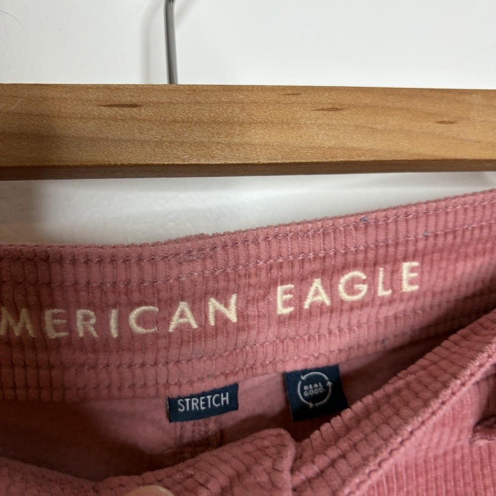 American Eagle Corduroy Super High Rise Baggy Wide Leg Cargo Pants Womens 14 - Picture 4 of 7